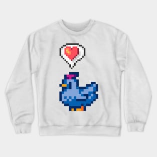 Stardew Valley Happy Blue Chicken Crewneck Sweatshirt